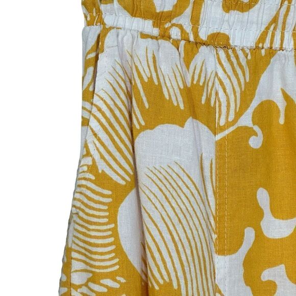 REVOLVE Haute Hippie Yellow Floral Linen Baggie Pants | Size M - Picture 2 of 10